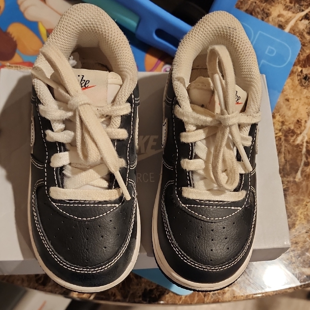 Nike Kids Black and White Lace-Up Sneakers